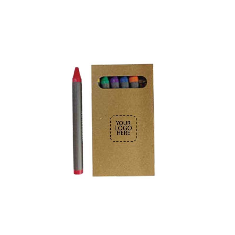 6 Crayons Set in Paper box with Logo